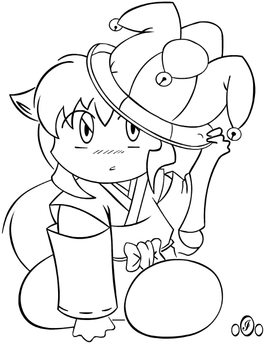 Plansa de colorat cu Anime 43 47